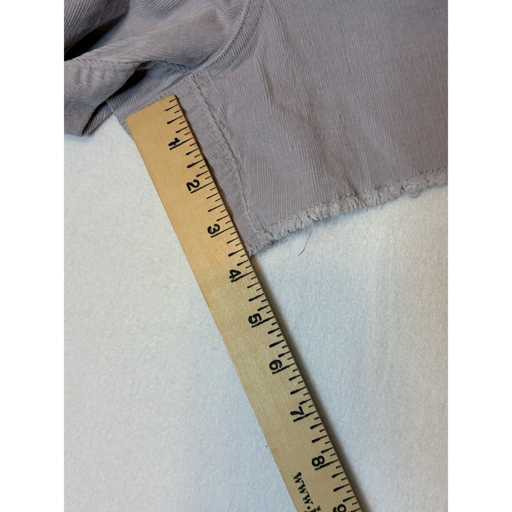 Aerie High Rise Corduroy Shorts Raw Hem Pocket Elastic waist 4" inseam Grey XL - Picture 8 of 10